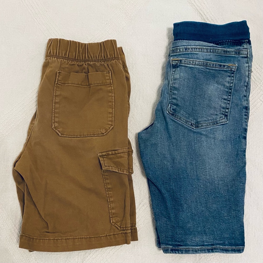 Old Navy Kids Shorts Set of 2 - Jean & Khaki Size L 10-12 - Picture 4 of 9
